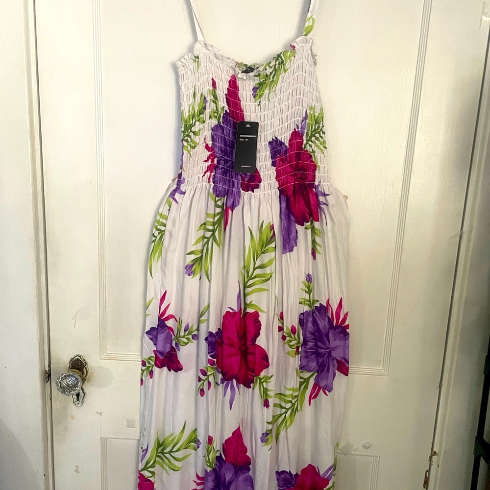Women Summer Maxi Dress, Size Medium Cotton